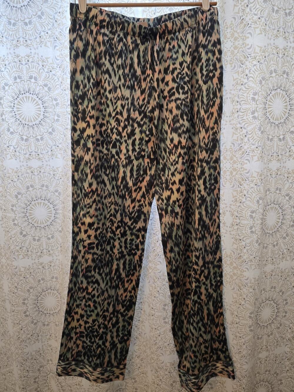 Victoria's Secret Satin Sleep Tall Bottom Pants Pajama Medium long animal print